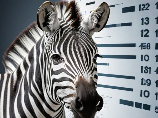 A forex trading system's zebra looking at the camera with a smug expression, and a forex trading chart in the background